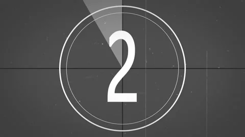 Monochrome countdown film. Countdown clock from 10 to 1 Stock Footage 152088124