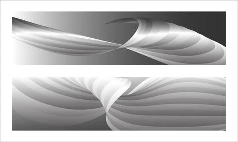 Monochrome cover design, abstract background. Wavy silver parallel gradient.. Stockillustratie