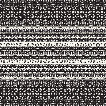 Monochrome Cryptography Textured Striped Pattern Stock Illustration