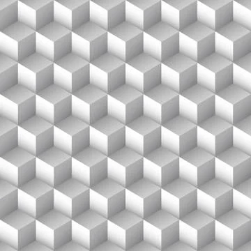 Monochrome cube seamless pattern Stock Illustration