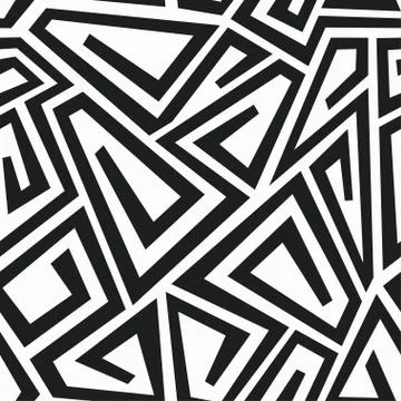 Monochrome curve maze seamless pattern Stock Illustration