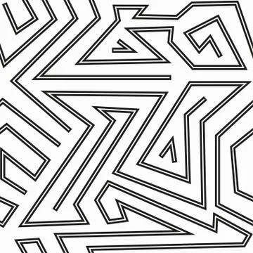 Monochrome curve seamless pattern Stock Illustration