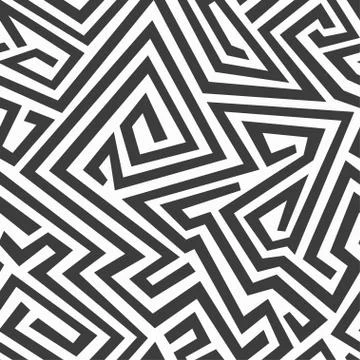 Monochrome curved seamless pattern Stock Illustration
