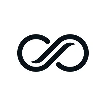 Monochrome curvy infinity symbol Stock Illustration