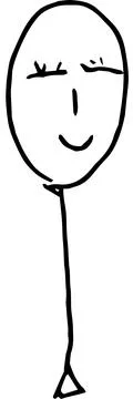 Monochrome Cute balloon scribble drawn by a child Stock Illustration