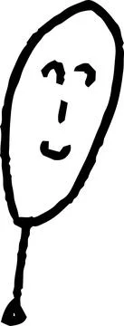 Monochrome Cute balloon scribble drawn by a child Stock Illustration