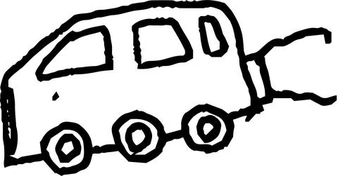 Monochrome Cute car scribble drawn by a child Stock Illustration