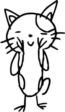 Monochrome Cute cat scribble drawn by a child Stockillustratie