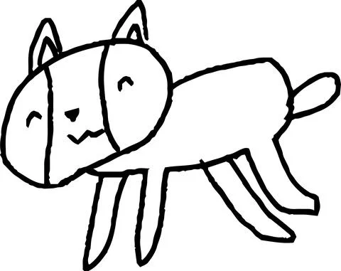 Monochrome Cute cat scribble drawn by a child Stock Illustration