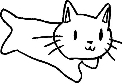 Monochrome Cute cat scribble drawn by a child Stock Illustration