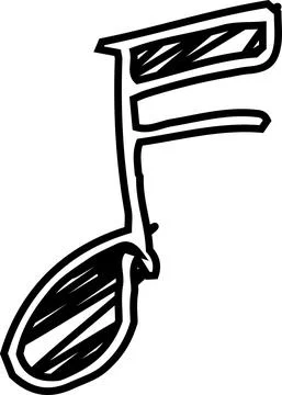 Monochrome Cute musical note scribbles drawn by children 스톡 일러스트