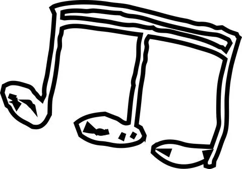 Monochrome Cute musical note scribbles drawn by children Stock Illustration
