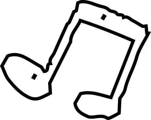 Monochrome Cute musical note scribbles drawn by children Stock Illustration