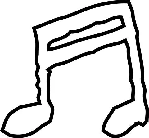 Monochrome Cute musical note scribbles drawn by children 스톡 일러스트