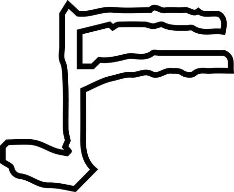 Monochrome Cute musical note scribbles drawn by children 스톡 일러스트