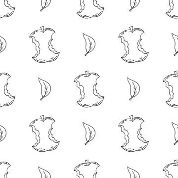 Monochrome cute pattern. Pattern for textiles in hand draw style Stock Illustration
