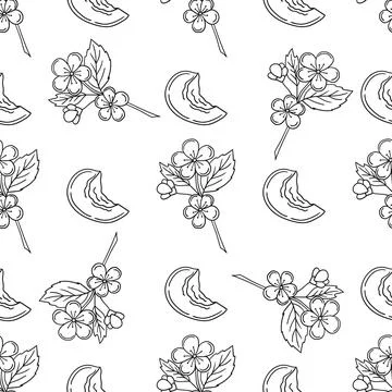 Monochrome cute pattern. Pattern for textiles in hand draw style Stock Illustration
