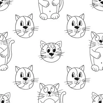 Monochrome cute pattern. Pattern for textiles in hand draw style Stock Illustration
