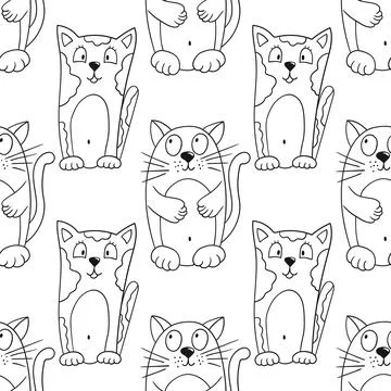 Monochrome cute pattern. Pattern for textiles in hand draw style Stock Illustration