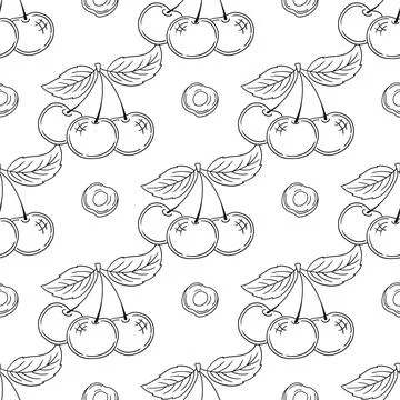 Monochrome cute pattern. Pattern for textiles in hand draw style Stock Illustration