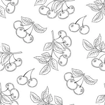 Monochrome cute pattern. Pattern for textiles in hand draw style Stock Illustration