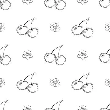 Monochrome cute pattern. Pattern for textiles in hand draw style Stock Illustration