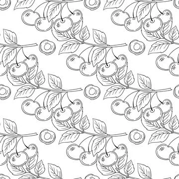 Monochrome cute pattern. Pattern for textiles in hand draw style Stock Illustration
