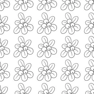 Monochrome cute pattern. Pattern for textiles in hand draw style Stock Illustration