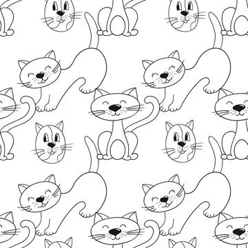 Monochrome cute pattern. Pattern for textiles in hand draw style Stock Illustration