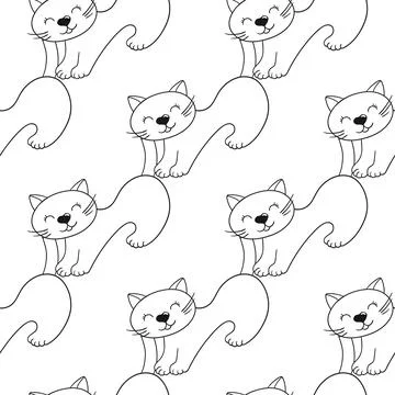 Monochrome cute pattern. Pattern for textiles in hand draw style Stock Illustration