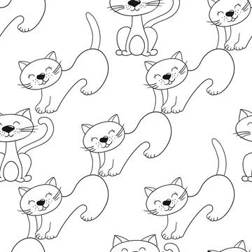 Monochrome cute pattern. Pattern for textiles in hand draw style Stock Illustration