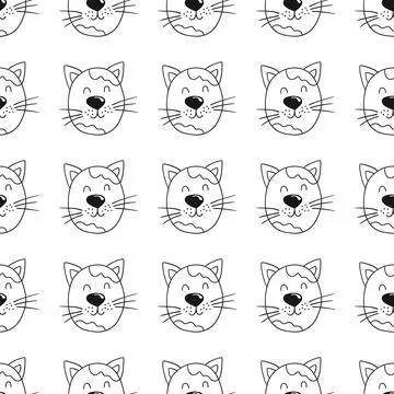 Monochrome cute pattern. Pattern for textiles in hand draw style Stock Illustration