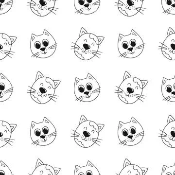 Monochrome cute pattern. Pattern for textiles in hand draw style Stock Illustration