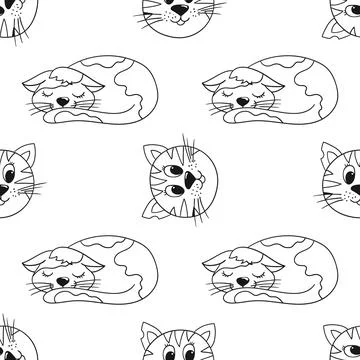 Monochrome cute pattern. Pattern for textiles in hand draw style Stock Illustration