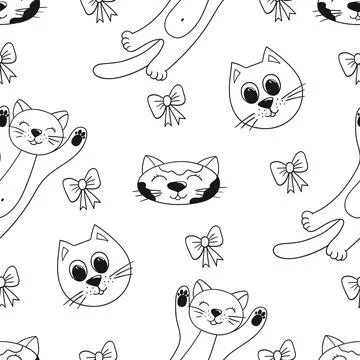 Monochrome cute pattern. Pattern for textiles in hand draw style Stock Illustration