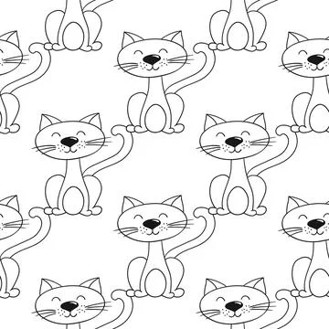 Monochrome cute pattern. Pattern for textiles in hand draw style Stock Illustration