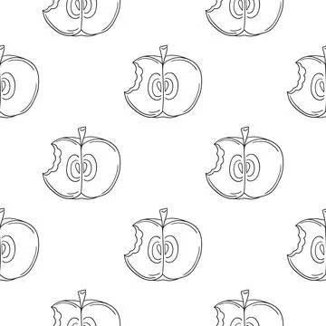 Monochrome cute pattern. Pattern for textiles in hand draw style Stock Illustration