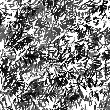 Monochrome Dense Scattered Leaf Pattern Background Illustrazione stock