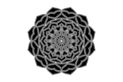 A monochrome design displaying a circular pattern, emphasizing geometric Stock Illustration