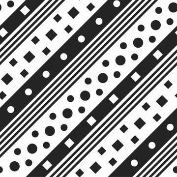 Monochrome diagonal geometric. Seamless pattern. Stock Illustration