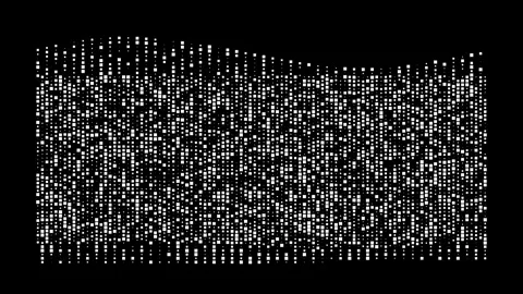 Monochrome digital glitch texture with flickering pixel data 4K Stock Footage 332802969