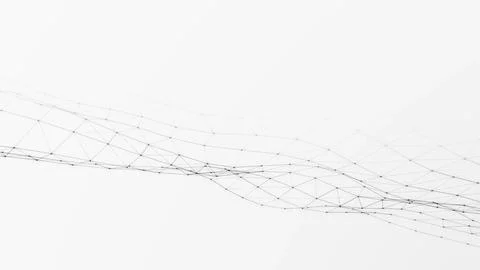 Monochrome digital grid wave structure with smooth flowing data geometry an.. Stock Illustration