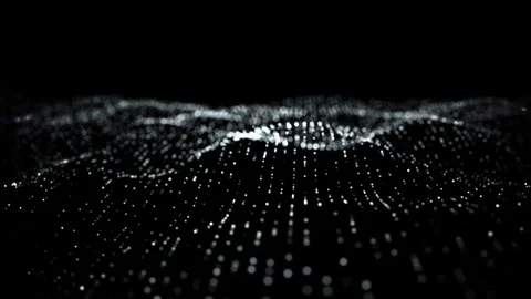 Monochrome digital particle wave motion Stock Footage 331625983