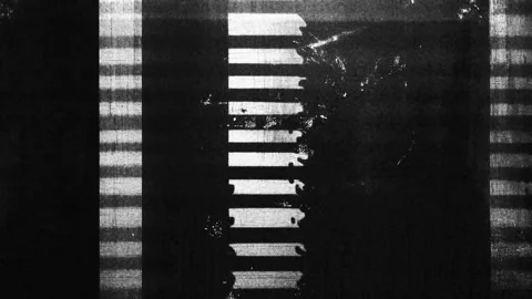 Monochrome dirty flash light and texture, black and white glitch effect Stock Footage 297866039