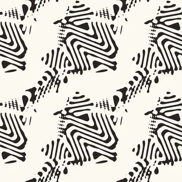 Monochrome Distortion Waves Textured Pattern Stock Illustration