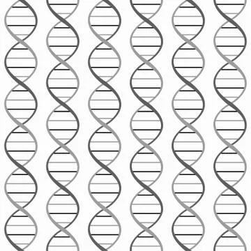 Monochrome DNA seamless pattern. Stock Illustration