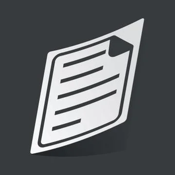 Monochrome document sticker Stock Illustration