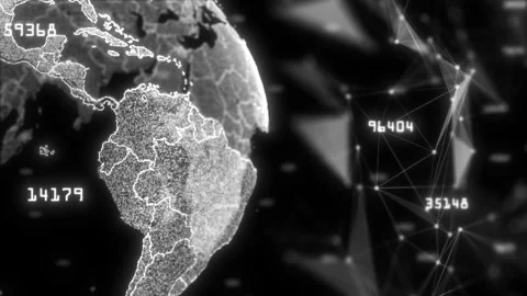 Monochrome Earth Globe Space Stock Footage 255279895