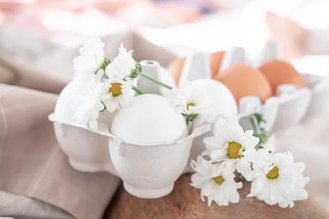 Monochrome easter eggs with faces top view. Easter holiday concept. Rustic Stock Photos