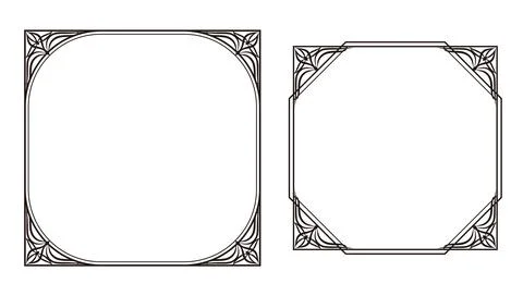 Monochrome elegant square decorative frame. Stock Illustration